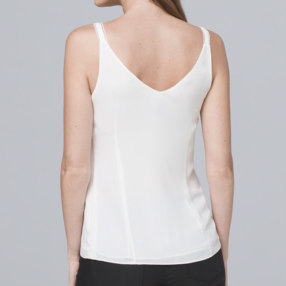 WHBM RUFFLE FRONT LACE CAMI - Picture 2 of 3